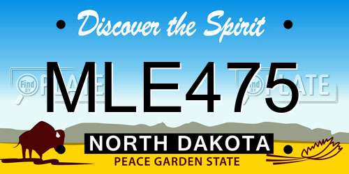 MLE475 North Dakota License Plate