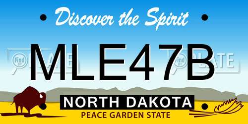 MLE47B North Dakota License Plate
