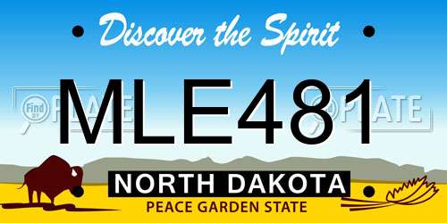 MLE481 North Dakota License Plate