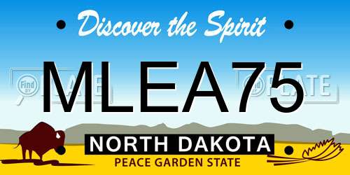 MLEA75 North Dakota License Plate
