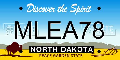 MLEA78 North Dakota License Plate