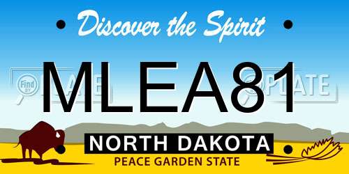 MLEA81 North Dakota License Plate