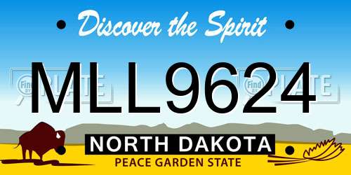 MLL9624 North Dakota License Plate