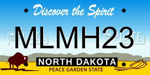 MLMH23 North Dakota License Plate
