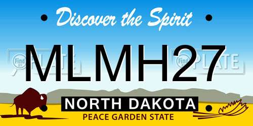 MLMH27 North Dakota License Plate
