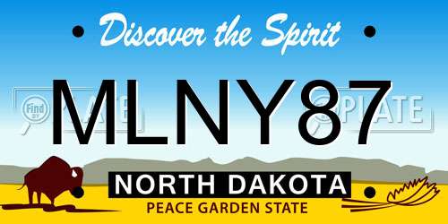 MLNY87 North Dakota License Plate