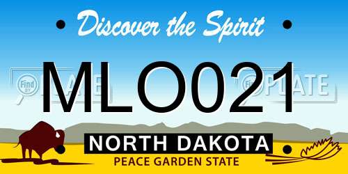 MLO021 North Dakota License Plate