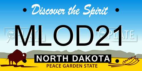 MLOD21 North Dakota License Plate