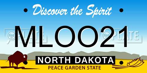 MLOO21 North Dakota License Plate