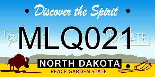 MLQ021 North Dakota License Plate