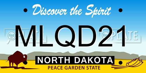 MLQD21 North Dakota License Plate