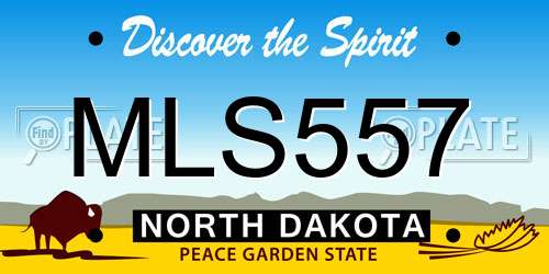 MLS557 North Dakota License Plate