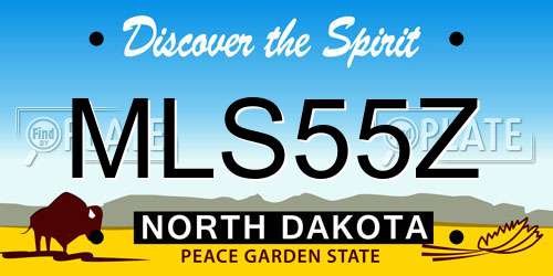 MLS55Z North Dakota License Plate