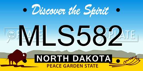 MLS582 North Dakota License Plate