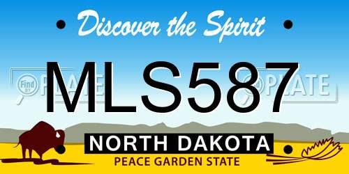 MLS587 North Dakota License Plate