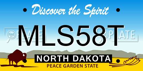 MLS58T North Dakota License Plate