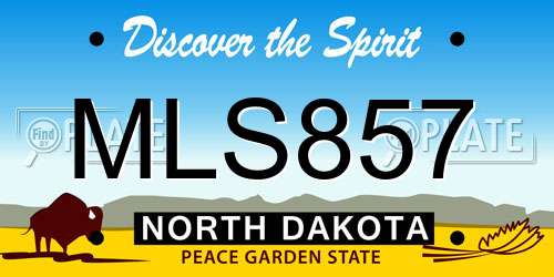MLS857 North Dakota License Plate