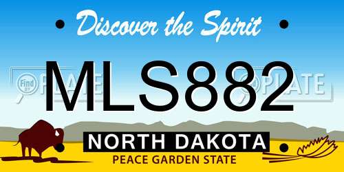 MLS882 North Dakota License Plate