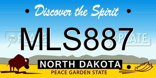 MLS887 North Dakota License Plate