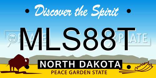MLS88T North Dakota License Plate
