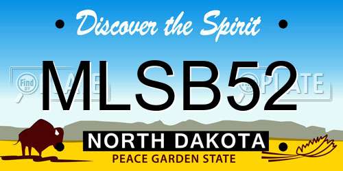 MLSB52 North Dakota License Plate