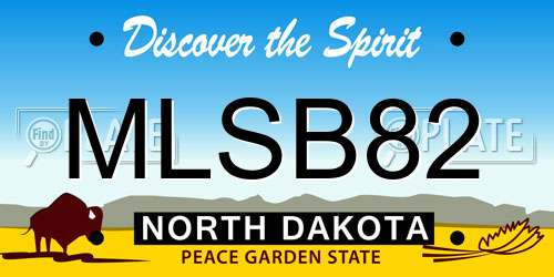 MLSB82 North Dakota License Plate