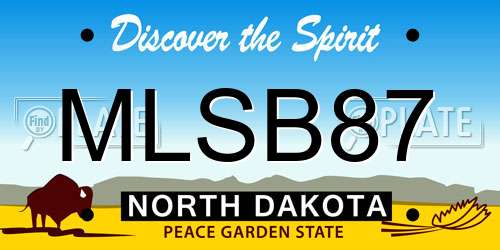 MLSB87 North Dakota License Plate
