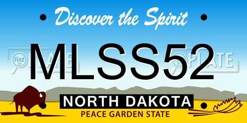 MLSS52 North Dakota License Plate