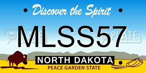 MLSS57 North Dakota License Plate