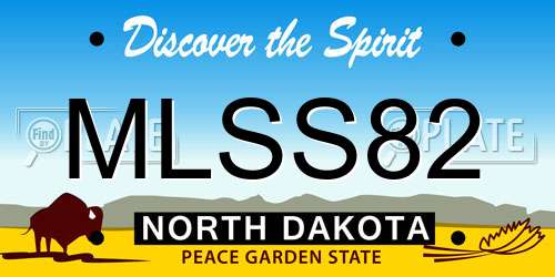 MLSS82 North Dakota License Plate