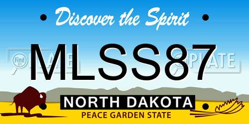 MLSS87 North Dakota License Plate