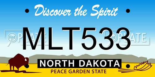 MLT533 North Dakota License Plate