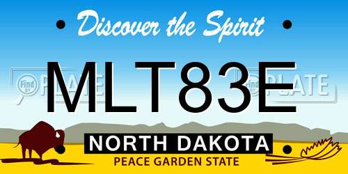 MLT83E North Dakota License Plate