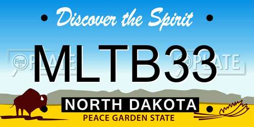 MLTB33 North Dakota License Plate
