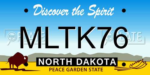 MLTK76 North Dakota License Plate