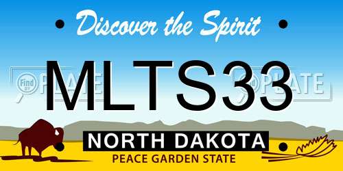 MLTS33 North Dakota License Plate