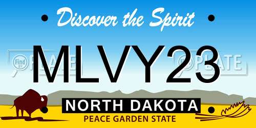 MLVY23 North Dakota License Plate