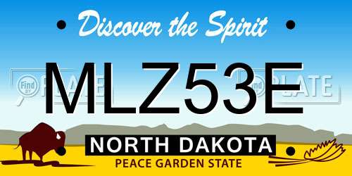 MLZ53E North Dakota License Plate