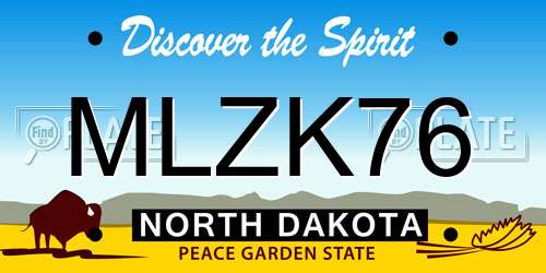 MLZK76 North Dakota License Plate