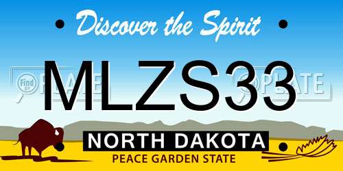 MLZS33 North Dakota License Plate