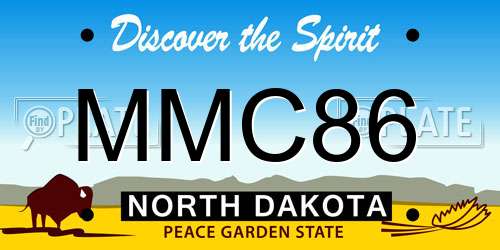 MMC86 North Dakota License Plate