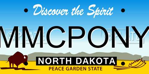 MMCPONY North Dakota License Plate