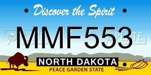 MMF553 North Dakota License Plate