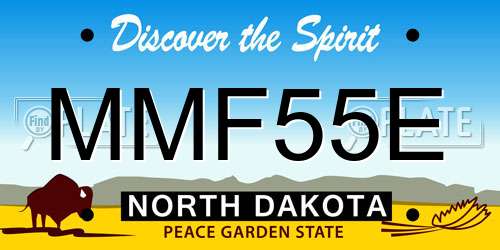 MMF55E North Dakota License Plate