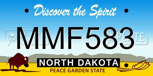 MMF583 North Dakota License Plate