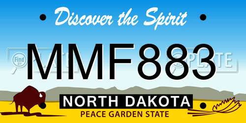 MMF883 North Dakota License Plate