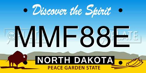 MMF88E North Dakota License Plate