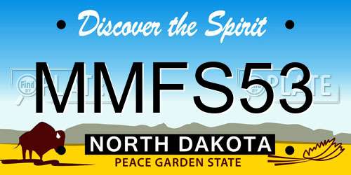 MMFS53 North Dakota License Plate