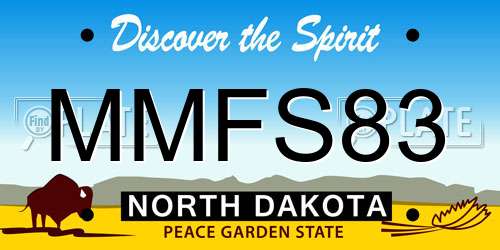 MMFS83 North Dakota License Plate