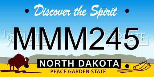 MMM245 North Dakota License Plate